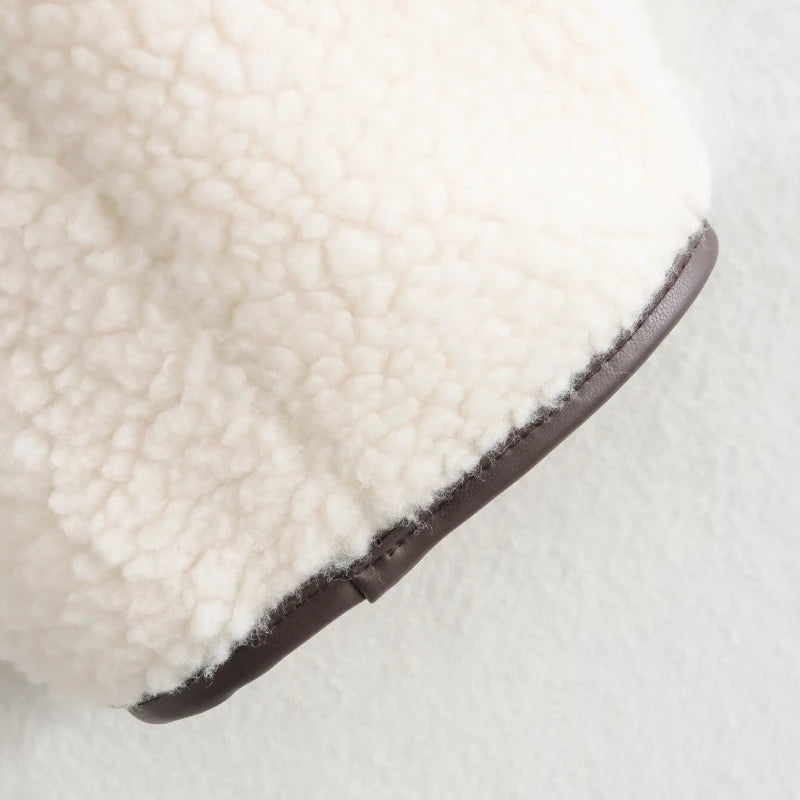 Manteau effet peau lainée à liseré noir Thérèse