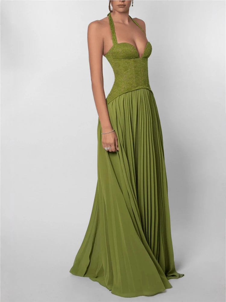 Robe longue corset plissée Aurore