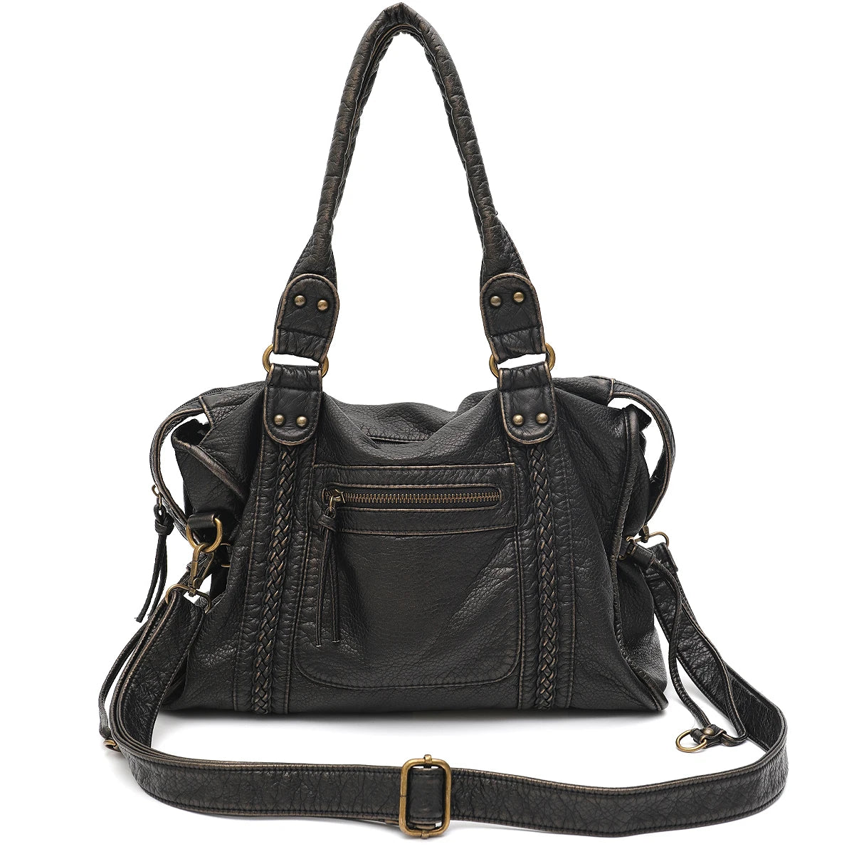 Grand sac vintage effet cuir délavé Annabelle