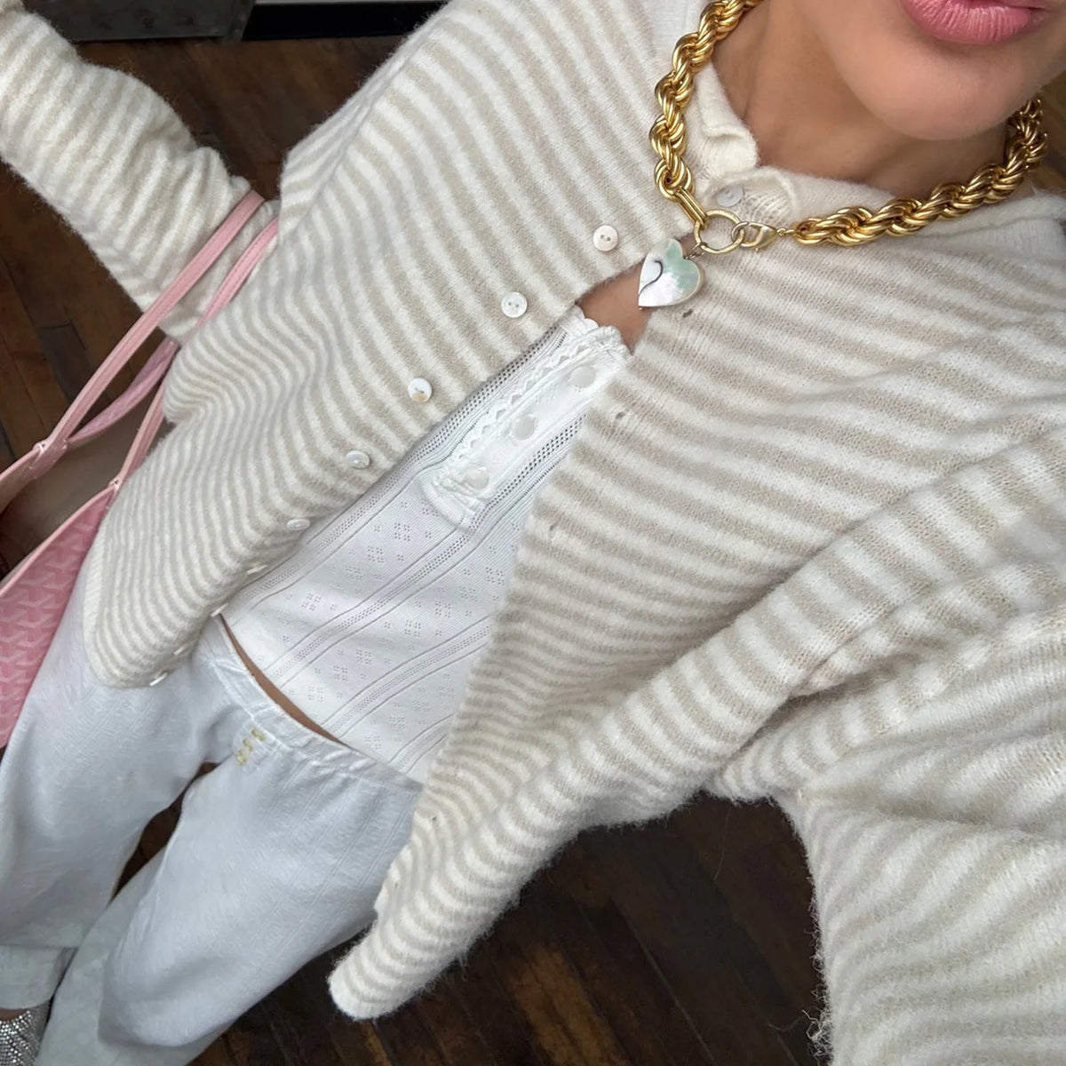 Cardigan rayé ample Sandrine