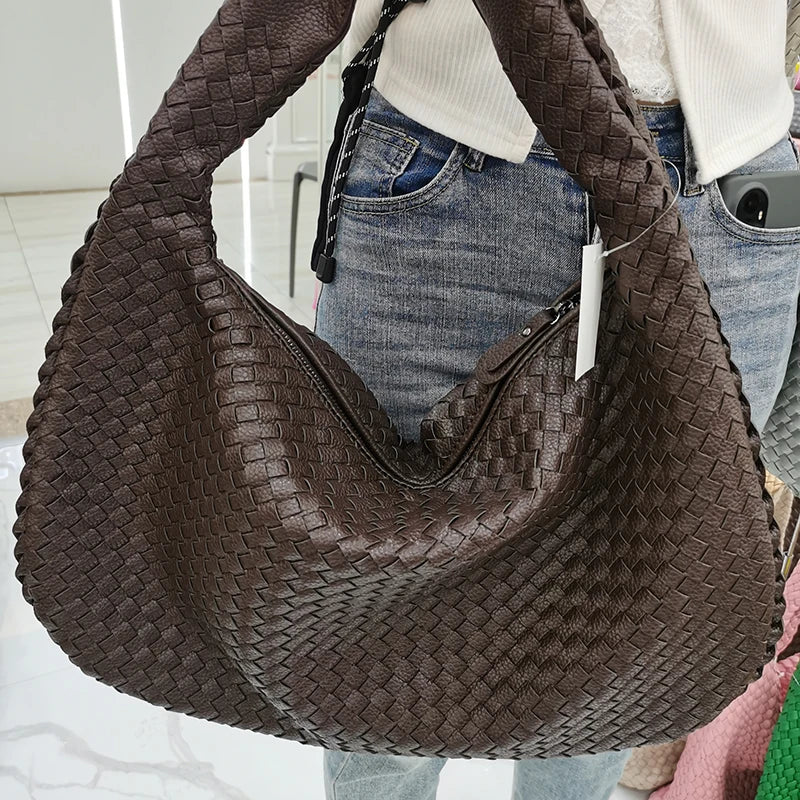 Grand sac hobo tressé Gabrielle