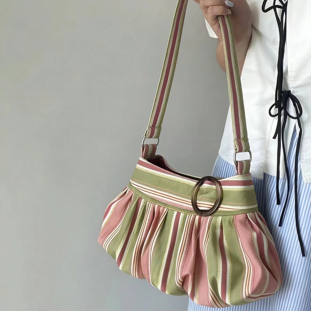 Sac porté épaule rayé et léopard Maya