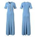 Robe longue effet denim boutonnée Aude