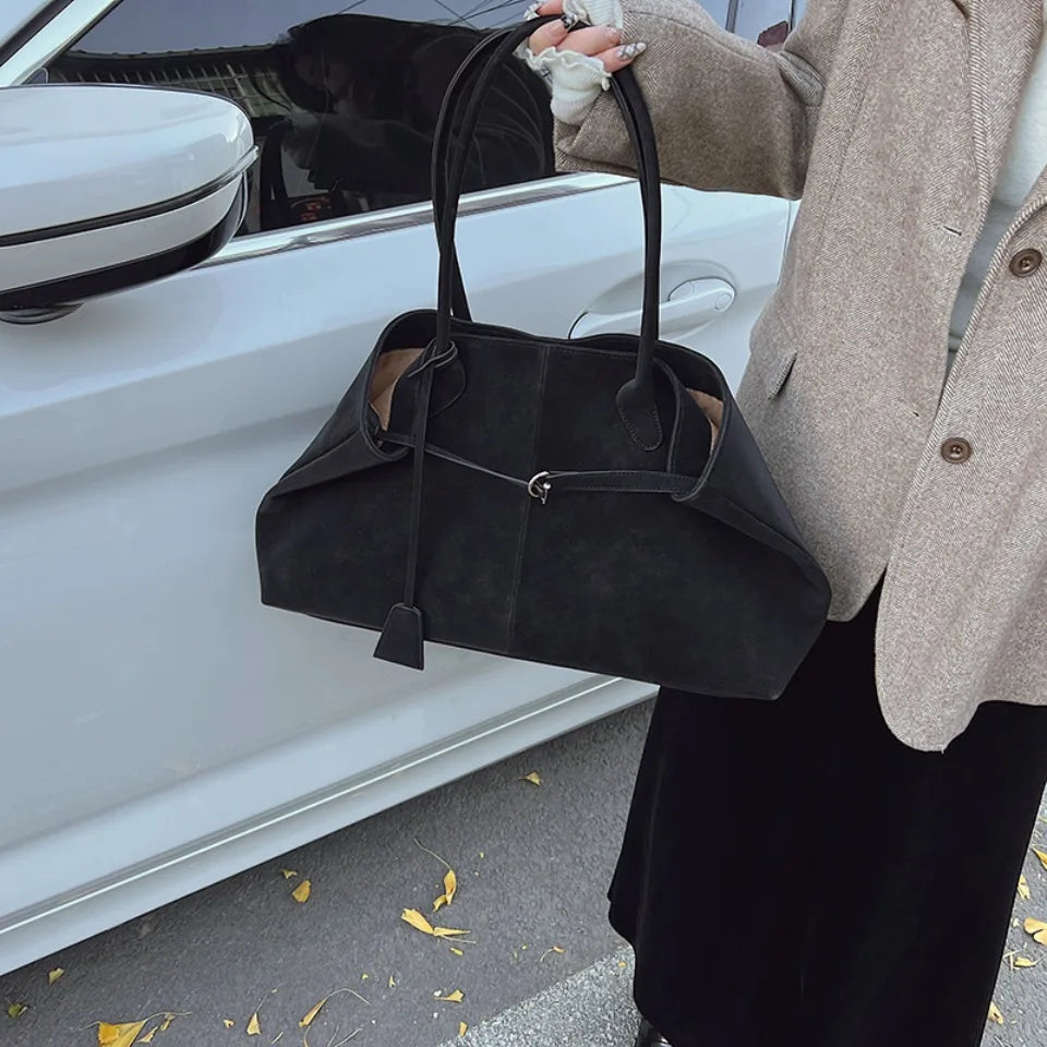 Augustine large faux suede shoulder bag
