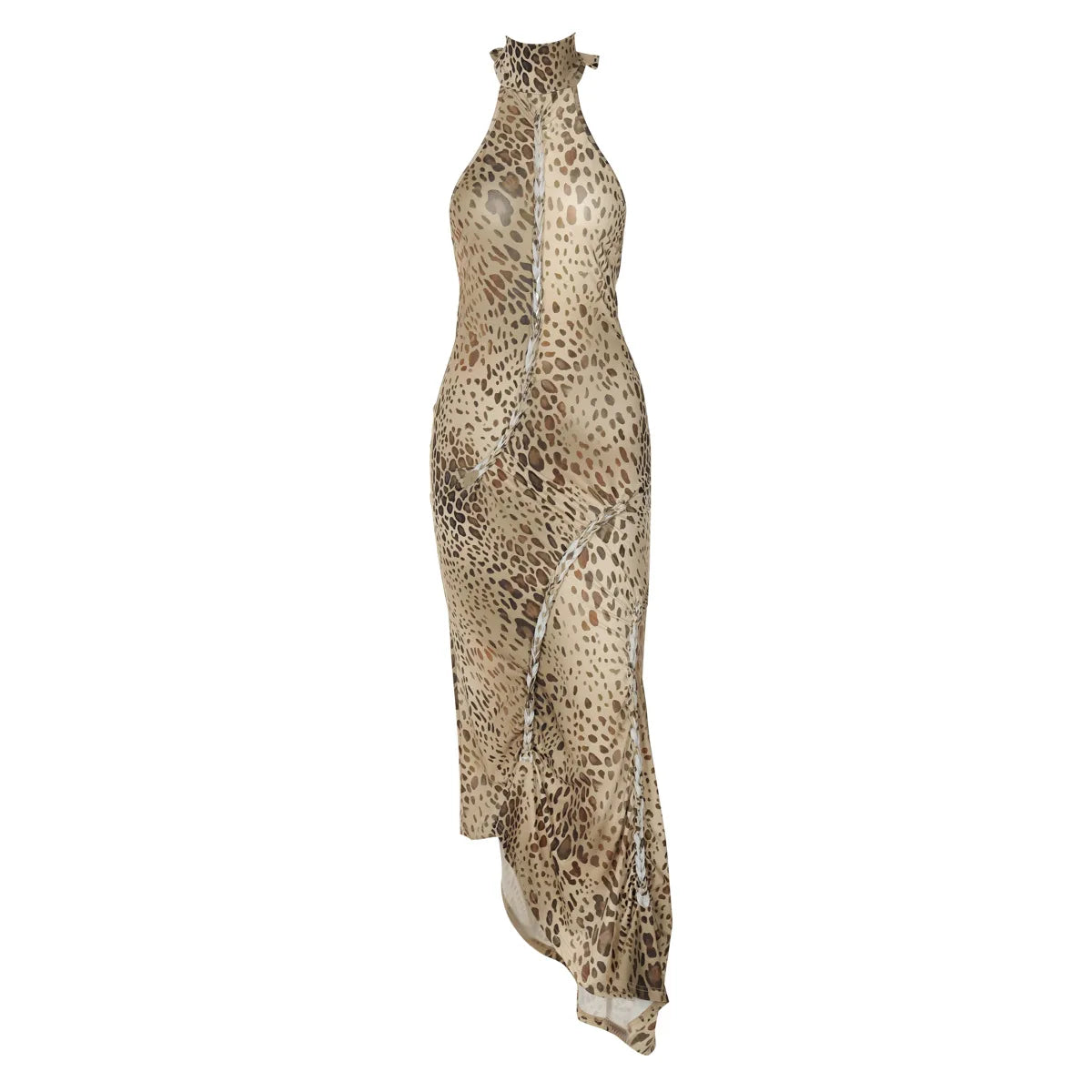 Robe longue léopard dos nu Pascale