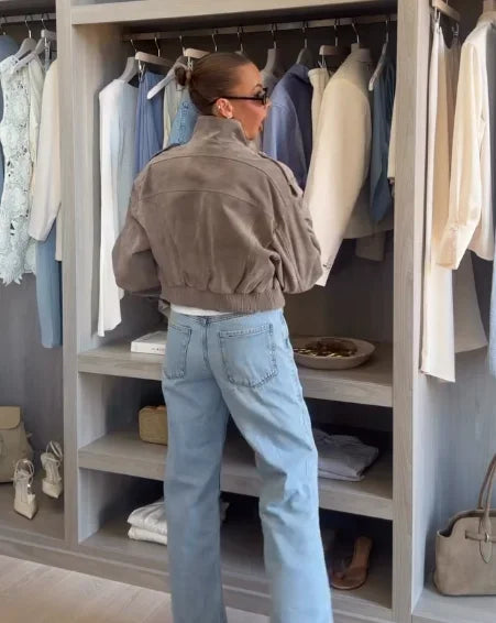 Veste courte effet suède Odette
