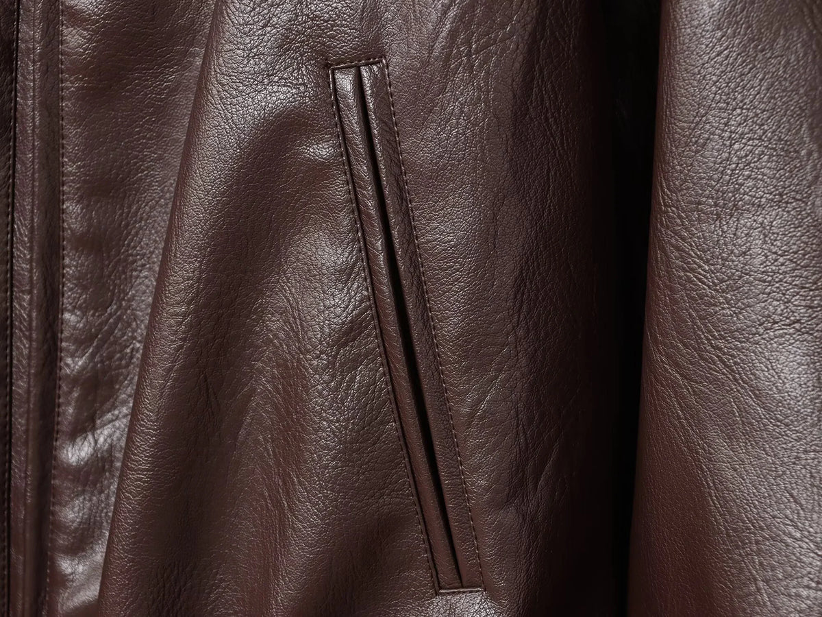 Blouson aviateur à revers effet cuir Ninon