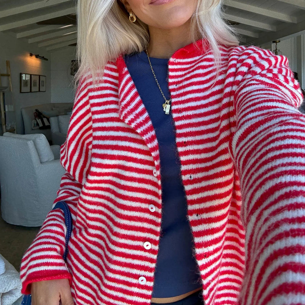 Cardigan rayé ample Sandrine