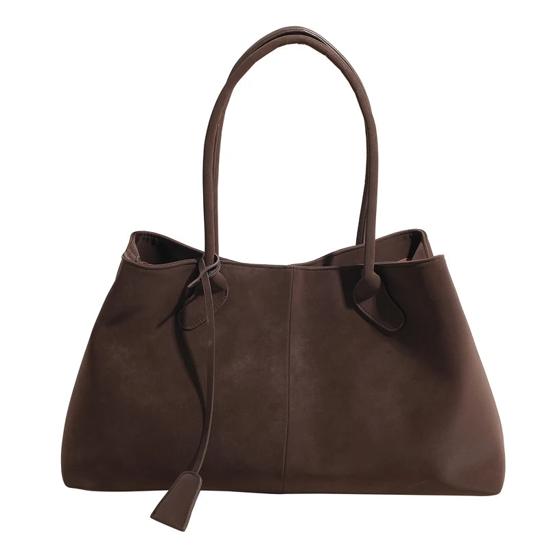 Große Schultertasche in Wildlederoptik Augustine