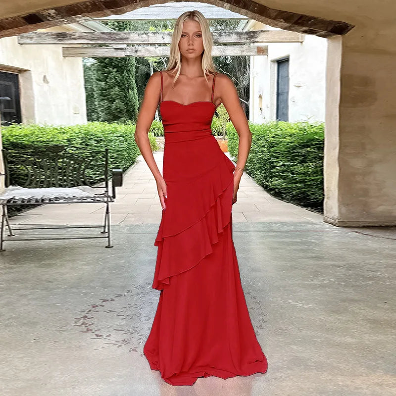 Robe longue dos nu à bretelles Gisèle