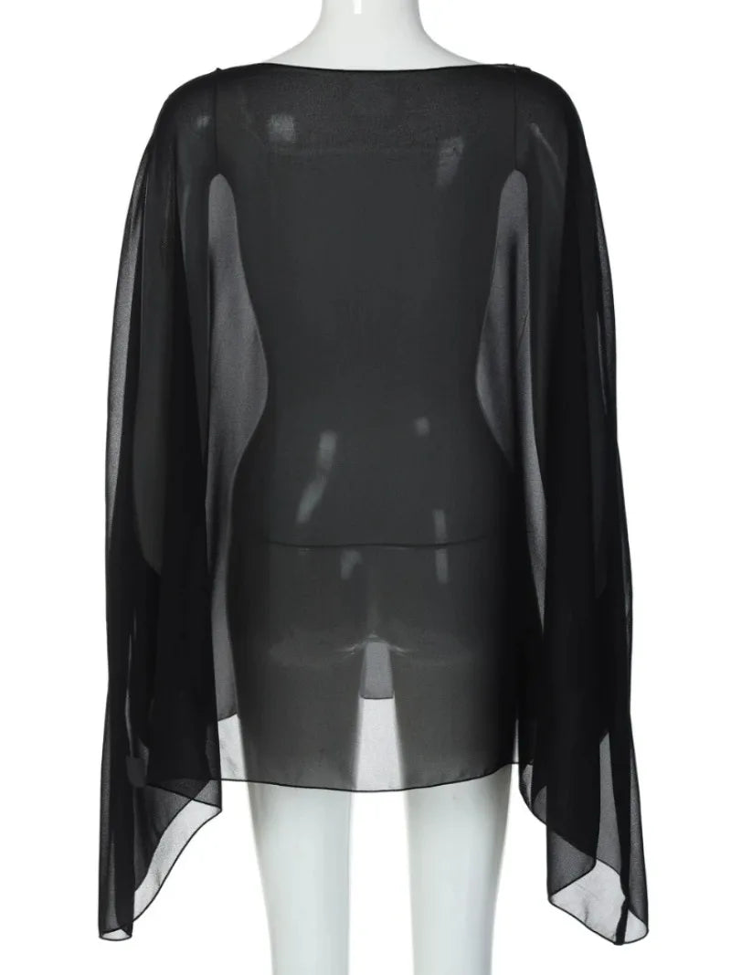 Blouse en mousseline transparente Ambre
