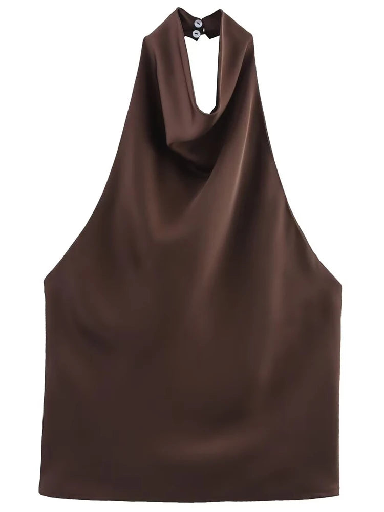 Haut corset en satin dos nu Hortense