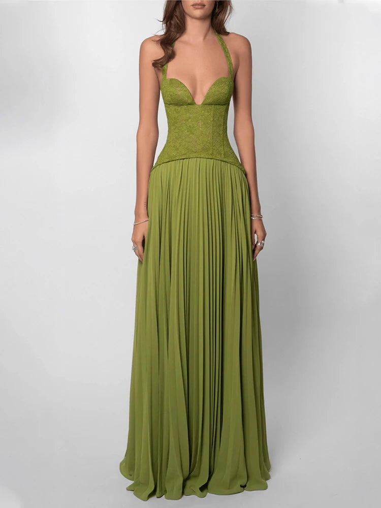 Robe longue corset plissée Aurore