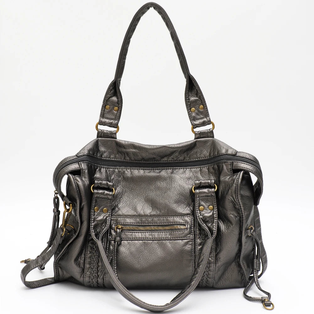 Grand sac vintage effet cuir délavé Annabelle