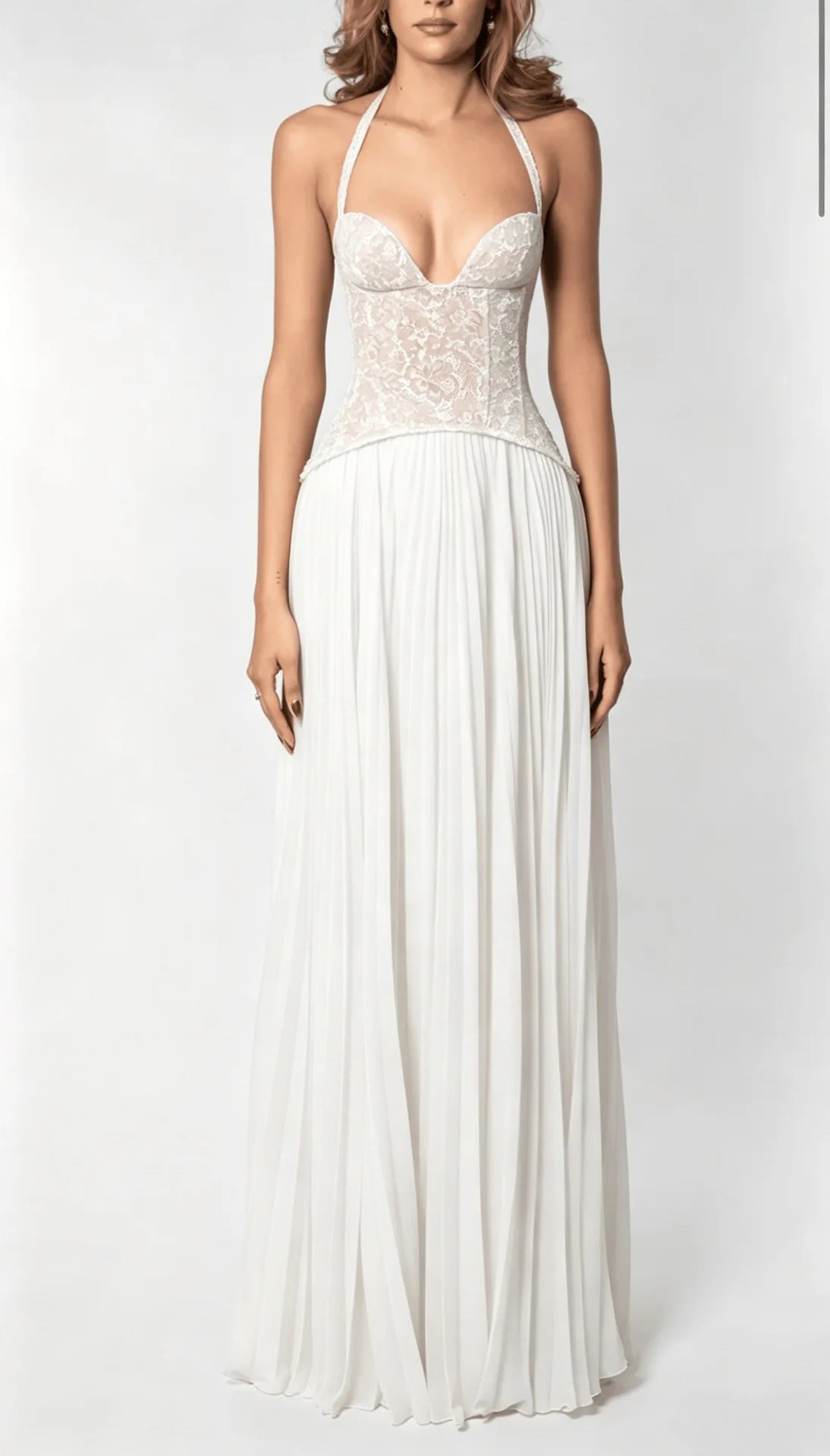 Robe longue corset plissée Aurore