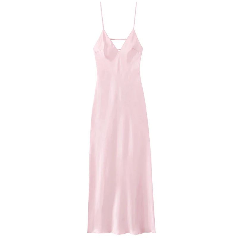 Robe nuisette mi-longue en satin Joséphine