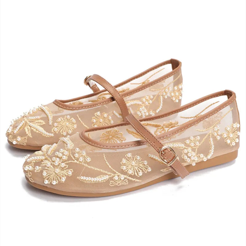 Sidonie beaded mesh ballet flats