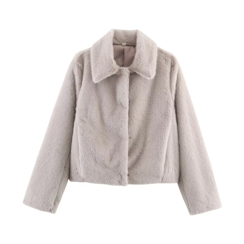 Veste ample à revers boutonnée Blanche