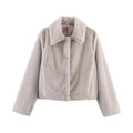 Veste ample à revers boutonnée Blanche