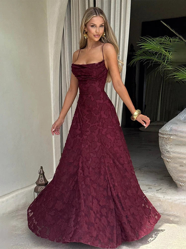 Robe longue brodée de fleurs Micheline
