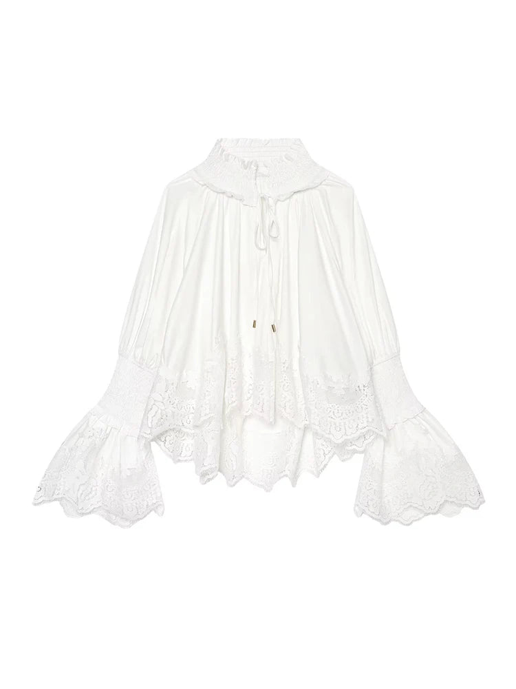 Blouse brodée en dentelle Josiane