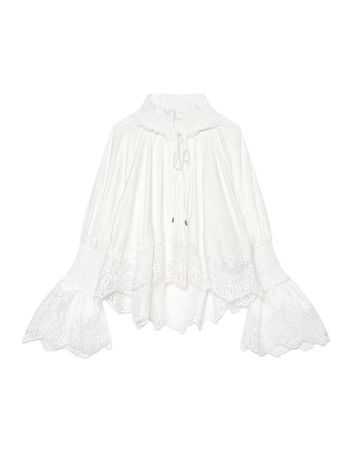 Blouse brodée en dentelle Josiane