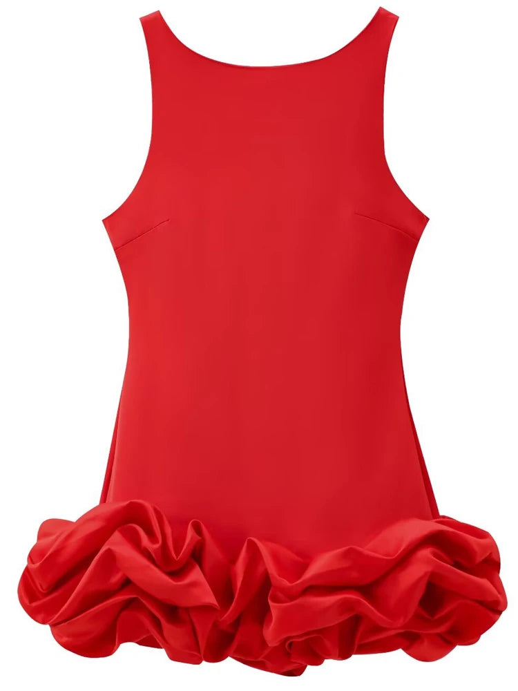 Robe courte à volants dos nu Sabine