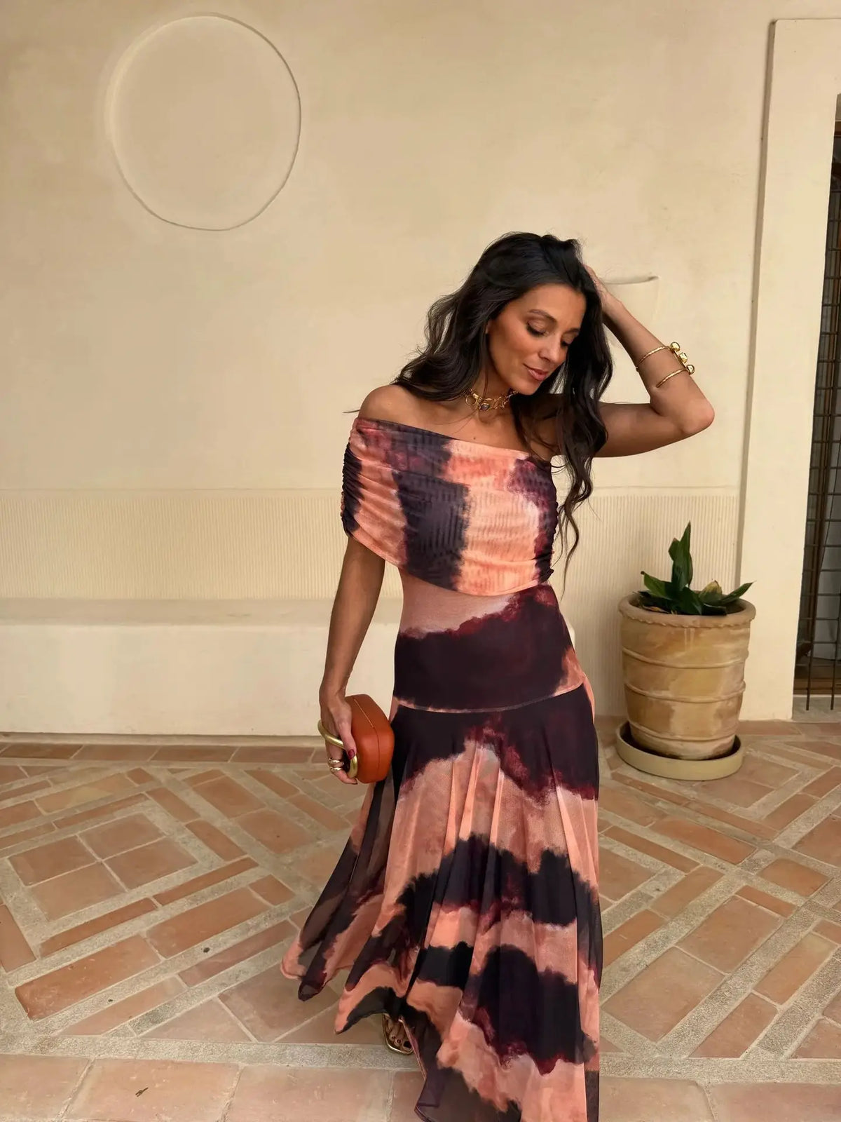 Robe longue asymétrique Line