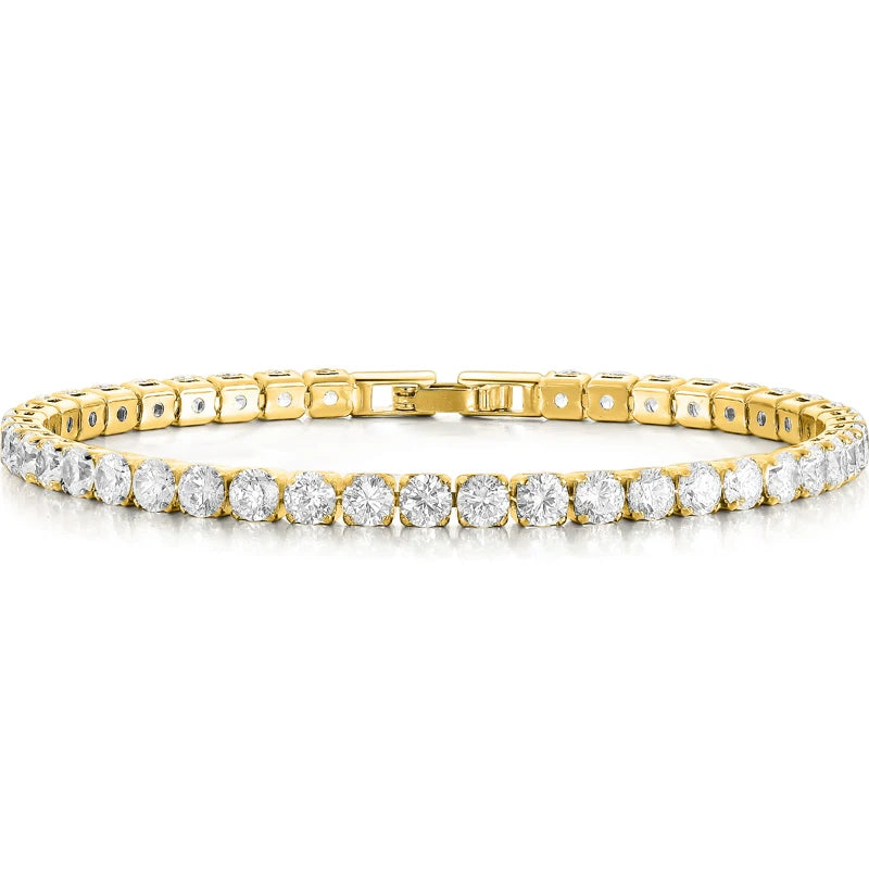 Bracelet tennis doré à zircons Sylvie