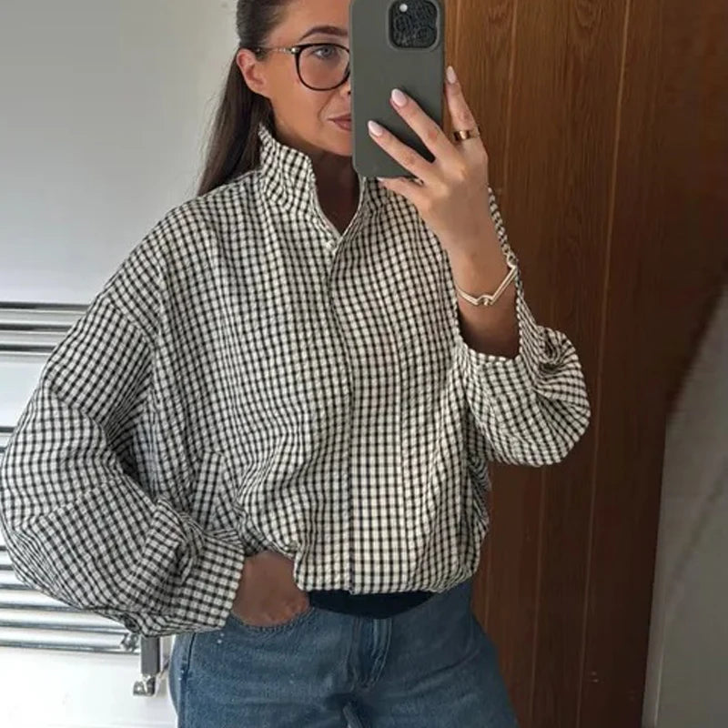 Blouson à carreaux Jeanne