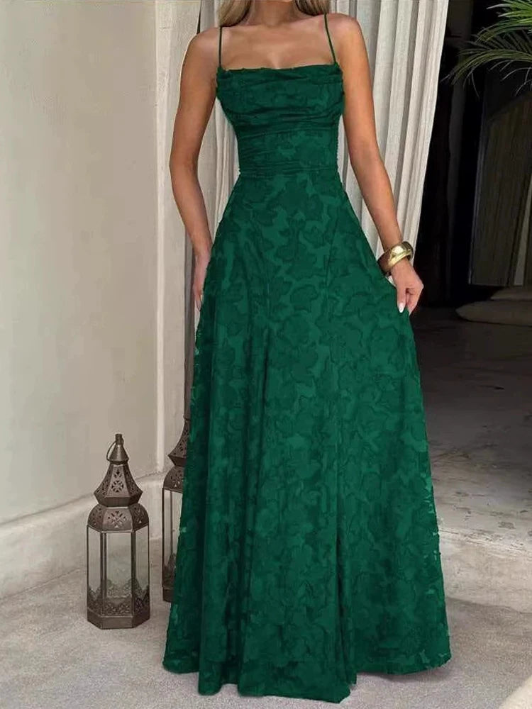 Robe longue brodée de fleurs Micheline