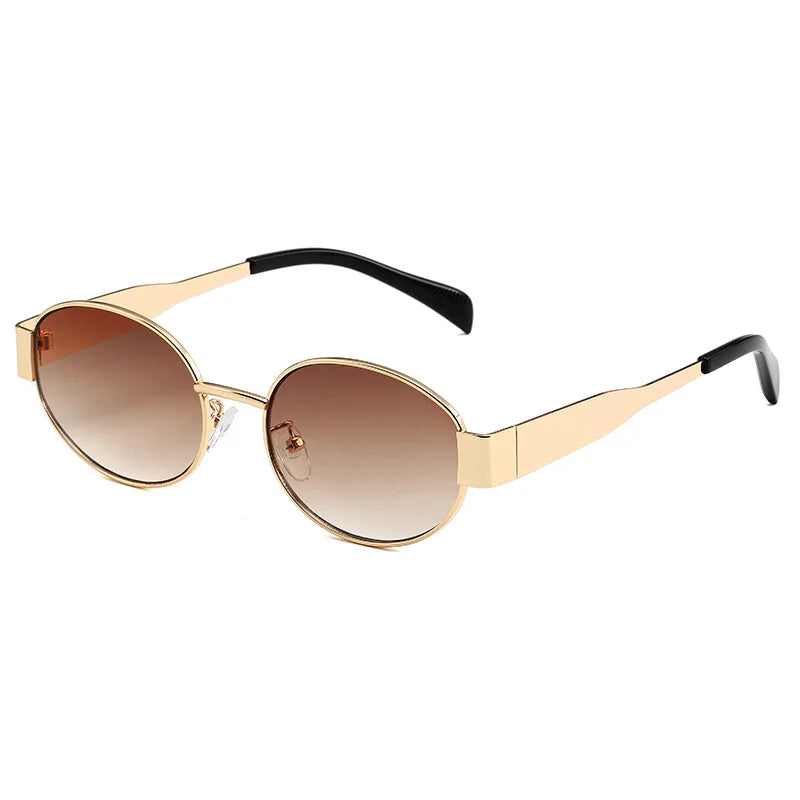 Lunettes de soleil rondes en métal Irène