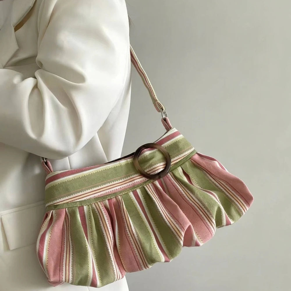 Sac porté épaule rayé et léopard Maya