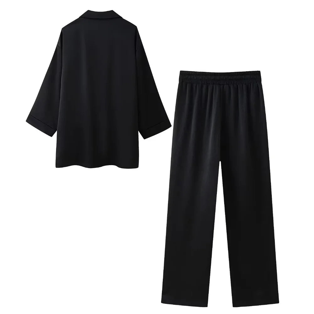 Set aus Blazer und fließender Hose Quitterie