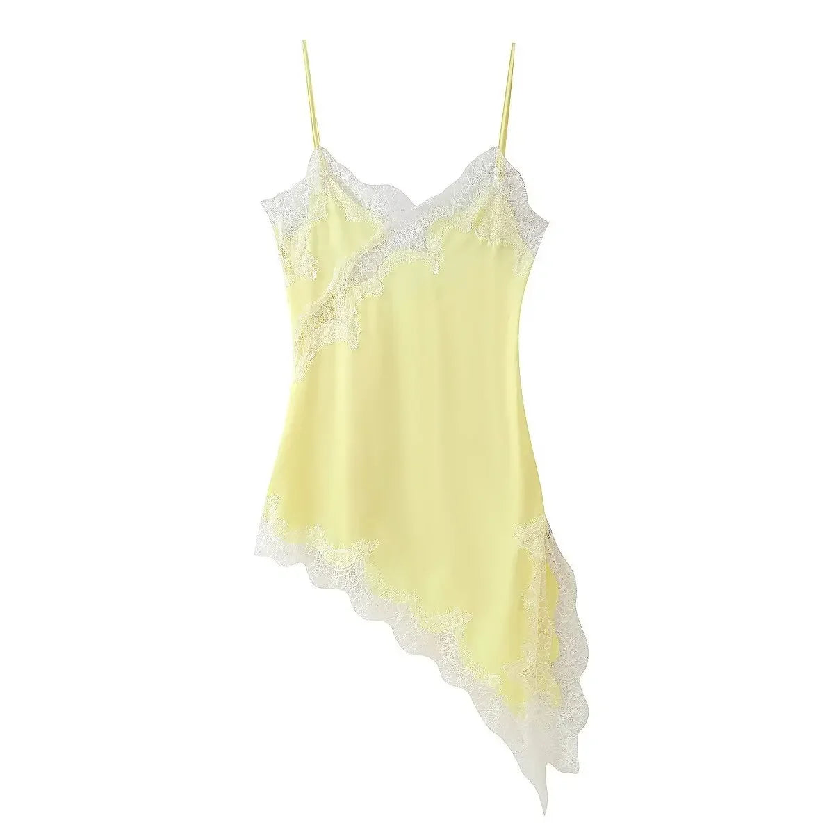 Robe courte en satin et dentelle Marion