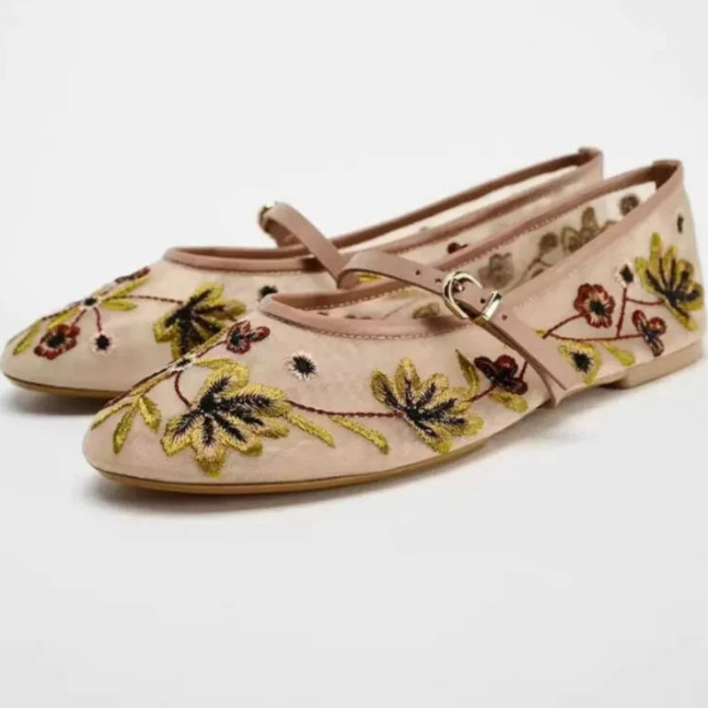 Ballerines en filet brodé Coline