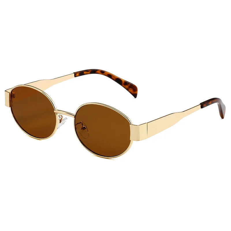 Lunettes de soleil rondes en métal Irène
