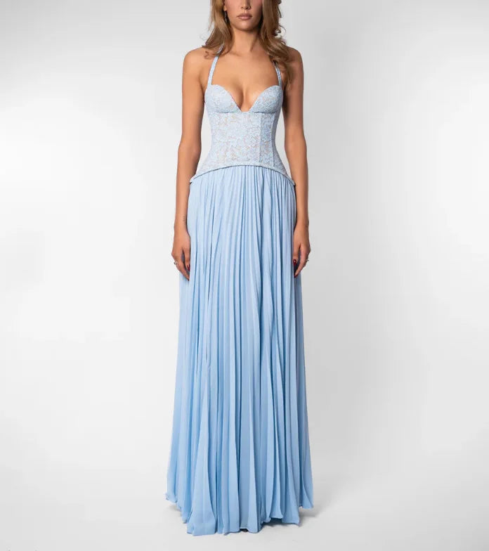 Robe longue corset plissée Aurore