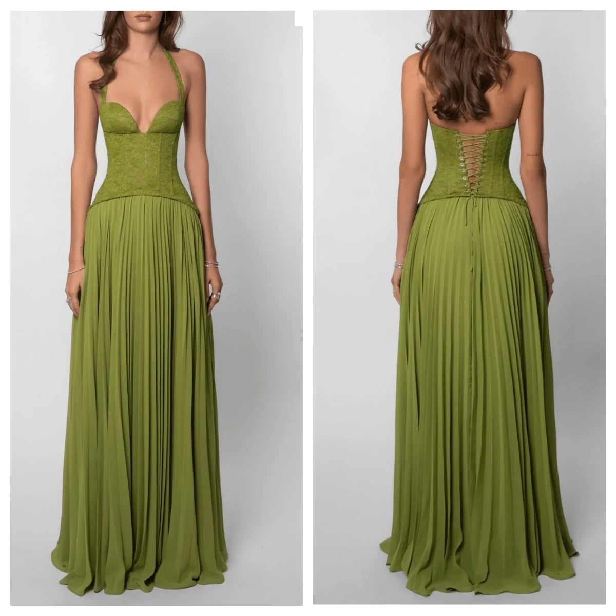 Robe longue corset plissée Aurore