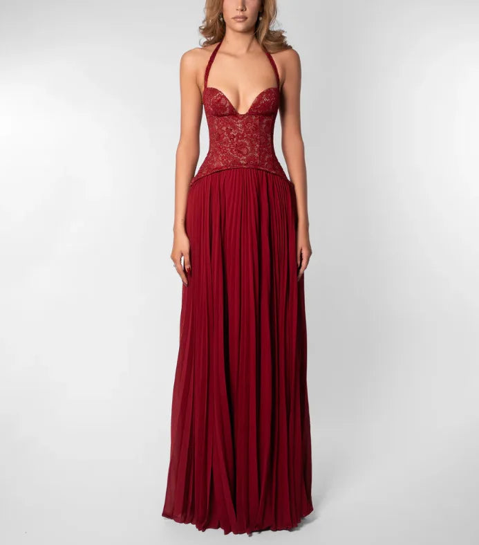 Robe longue corset plissée Aurore