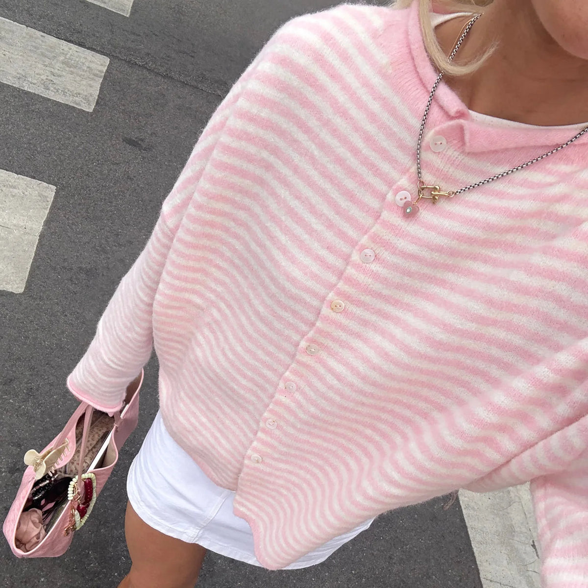 Cardigan rayé ample Sandrine