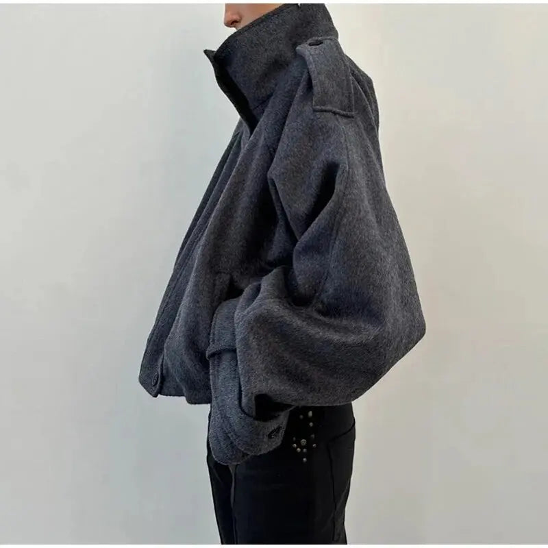 Veste boutonnée à col montant Geneviève