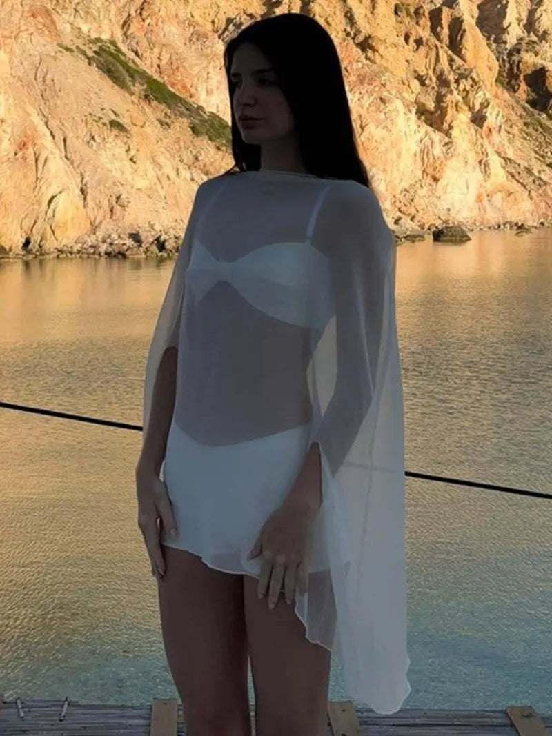 Blouse en mousseline transparente Ambre