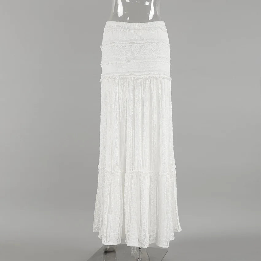 Jupe longue bohème en dentelle Janelle