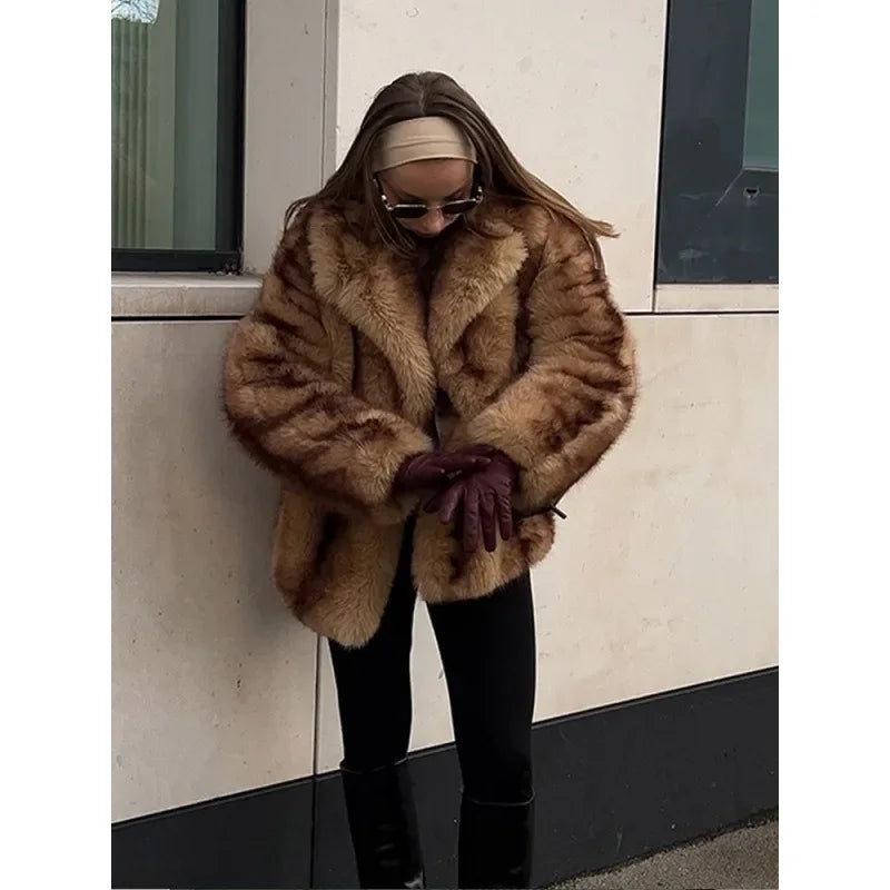 Manteau en fausse fourrure dégradée Clarisse