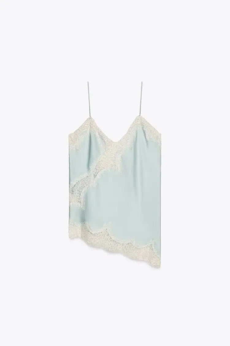 Robe courte en satin et dentelle Marion