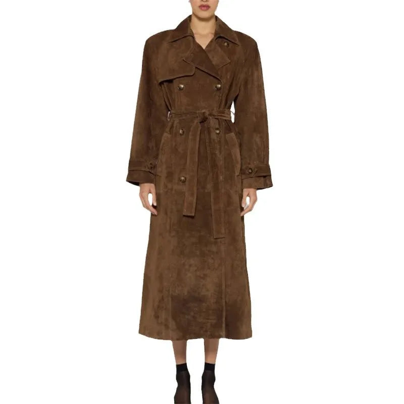 Manteau long à taille nouée Maëva