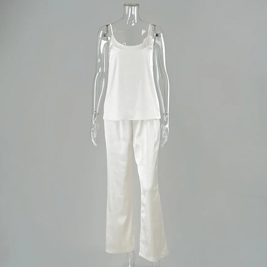 Ensemble détente en satin champagne Rose