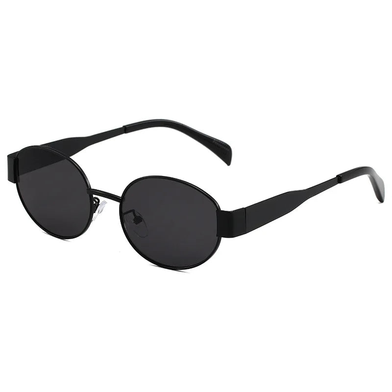 Lunettes de soleil rondes en métal Irène