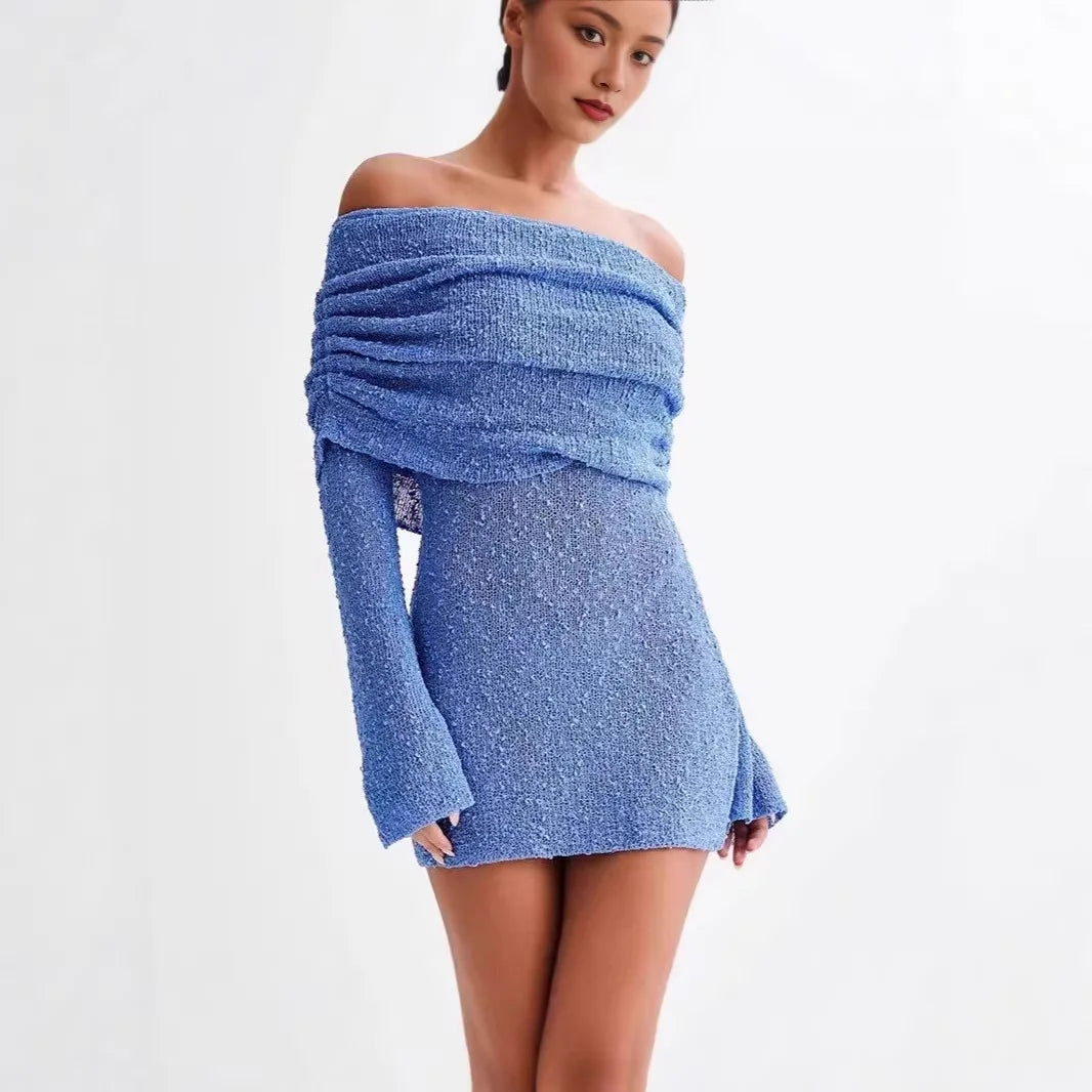 Robe en maille épaules dénudées Simone